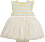 Magnetic Me Lemon Cream Strap Flutter Sleeve Dress