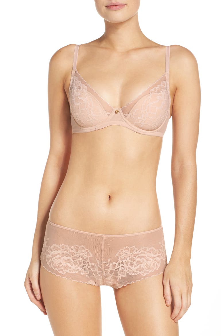 Flora Underwire Contour Bra, Alternate, color, CAMEO ROSE/ CASHMERE