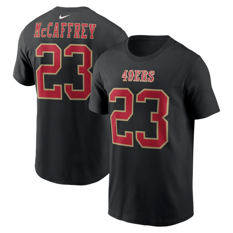 Men's Nike Christian McCaffrey Black San Francisco 49ers Carbon Name & Number T-Shirt