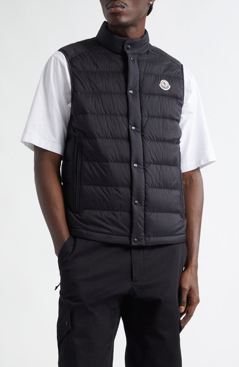 Moncler Barthe Down Puffer Vest, Main, color, Black