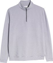 MASTERS ライトピンク ストライプ ピーターミラー Peter Millar Perth Stripe Quarter Zip Performance Pullover