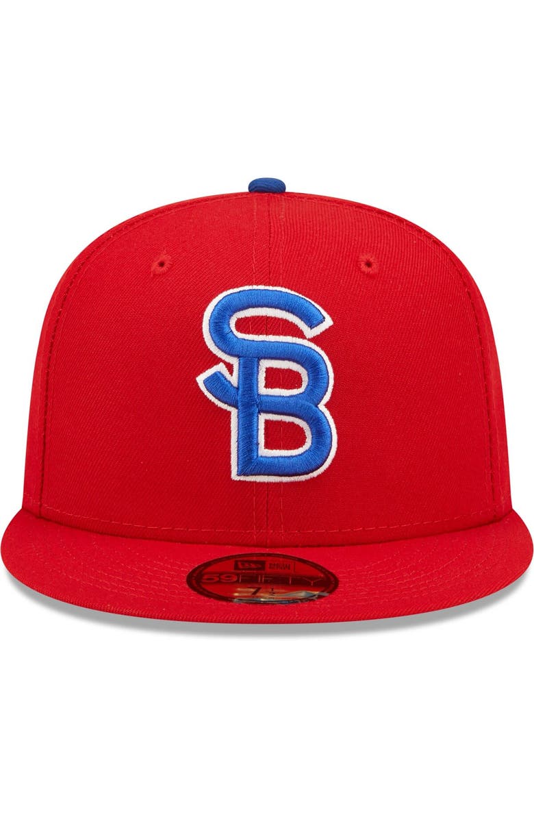 New Era Men's New Era Red South Bend Cubs Authentic Collection Team Game 59FIFTY Fitted Hat, Alternate, color, Red