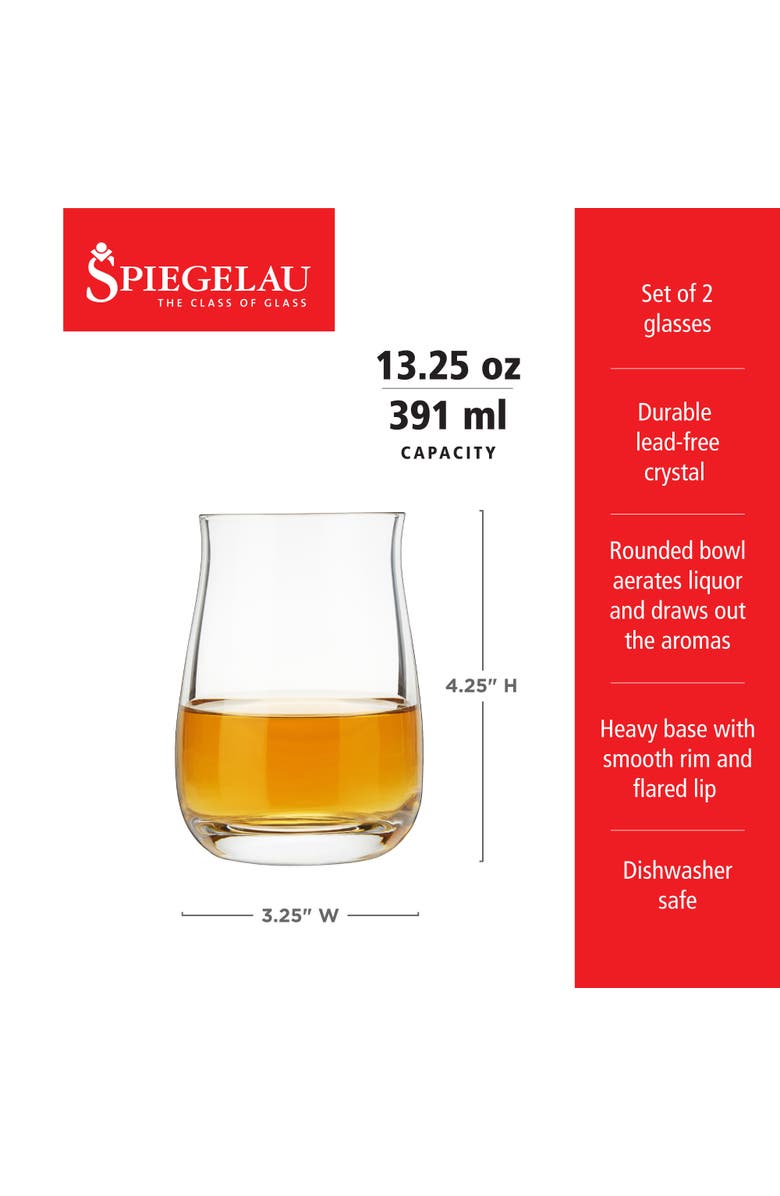 SPIEGELAU Single Barrel Bourbon Glass Set of 2, Alternate, color, Clear