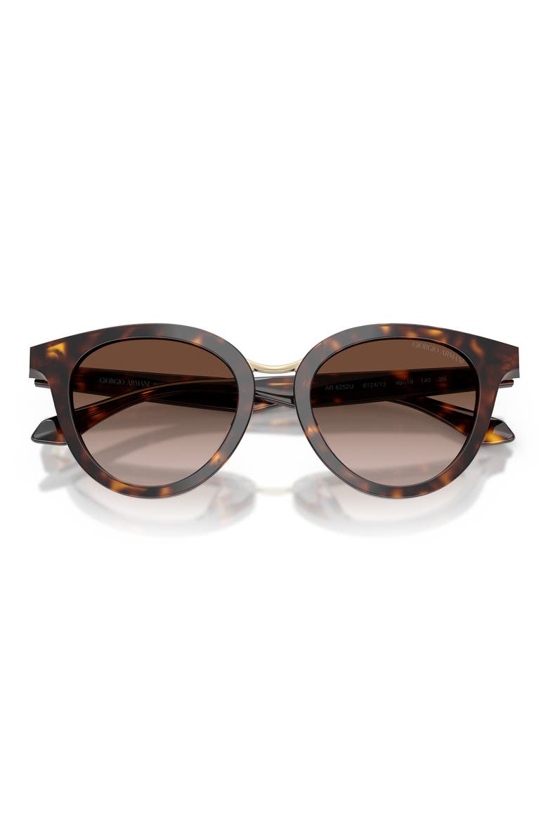 49mm Round Sunglasses, Alternate, color, HAVANA / BROWN GRADIENT