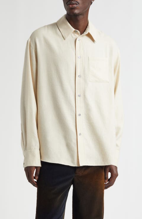 Pashimina Wool & Cashmere Button-Up Shirt
