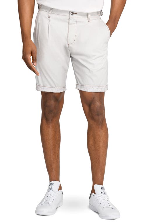 Brooklyn Brigade Slim Fit Solid Pleated Shorts in Stone 