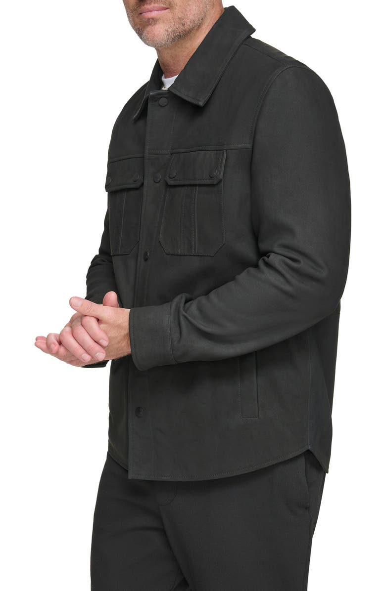 Andrew Marc Laredo Leather Overshirt, Alternate, color,