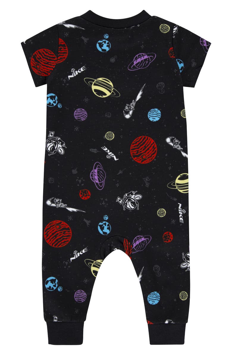 Nike Space Swoosh Short Sleeve Romper, Alternate, color, Black