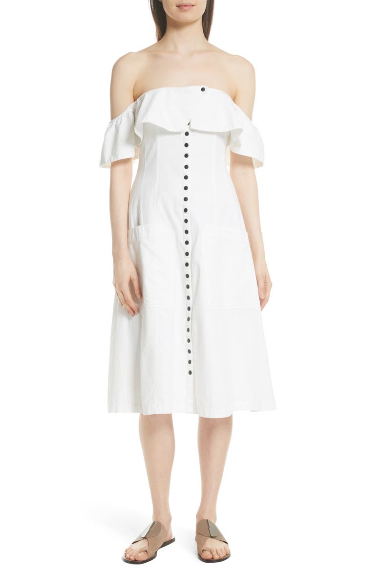 Aleksander Off the Shoulder Dress, Main, color, WHITE