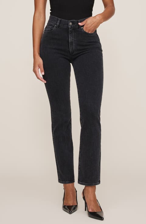 Halle Straight High Waist Instasculpt™ Jeans (Nightshade) (Petite)