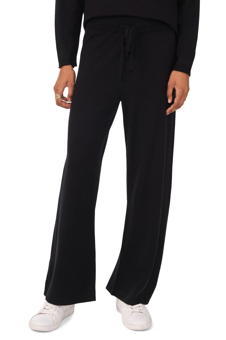 High Waist Knit Sweatpants, Main, color, RICH BLACK