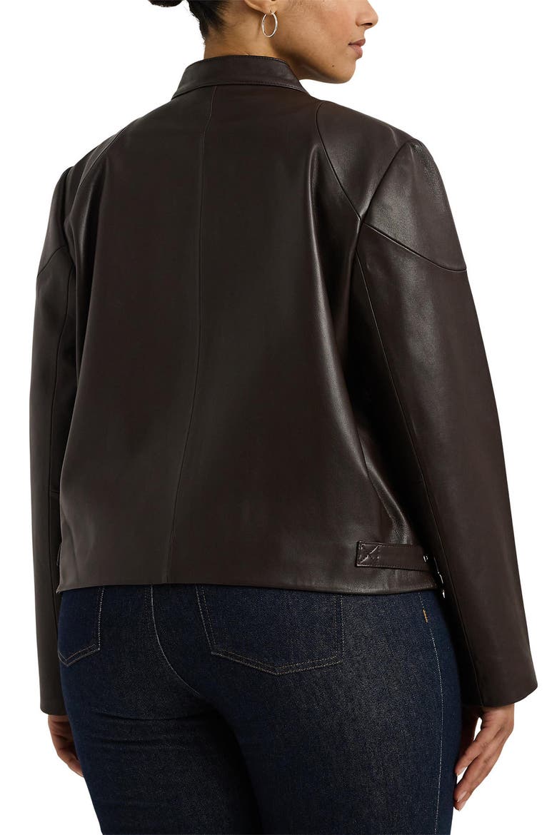 Lambskin Leather Jacket, Alternate, color, BROWN