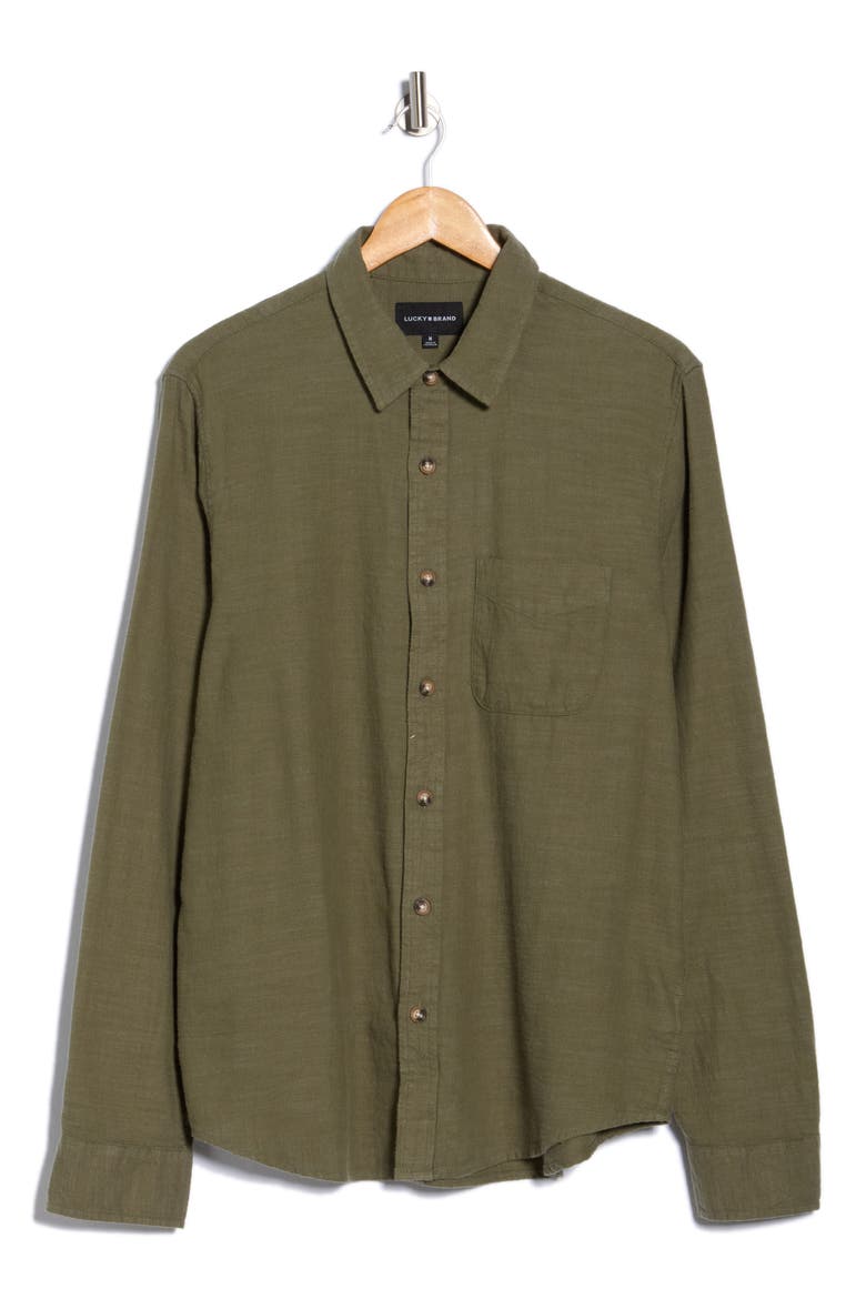 San Gabriel Slub Twill Button-Up Shirt, Alternate, color, WINTER MOSS GREEN