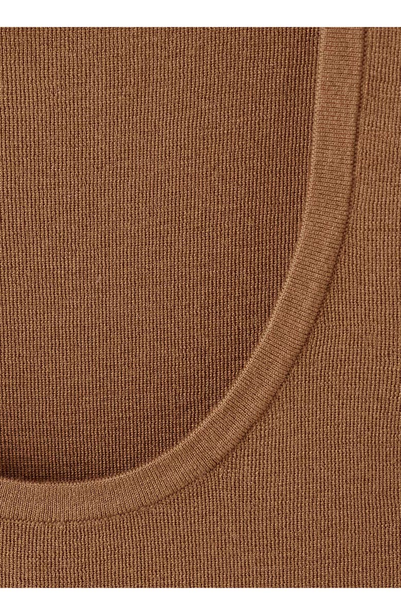 MANGO Wool & Cotton Sweater Tank, Alternate, color, Tobacco Brown