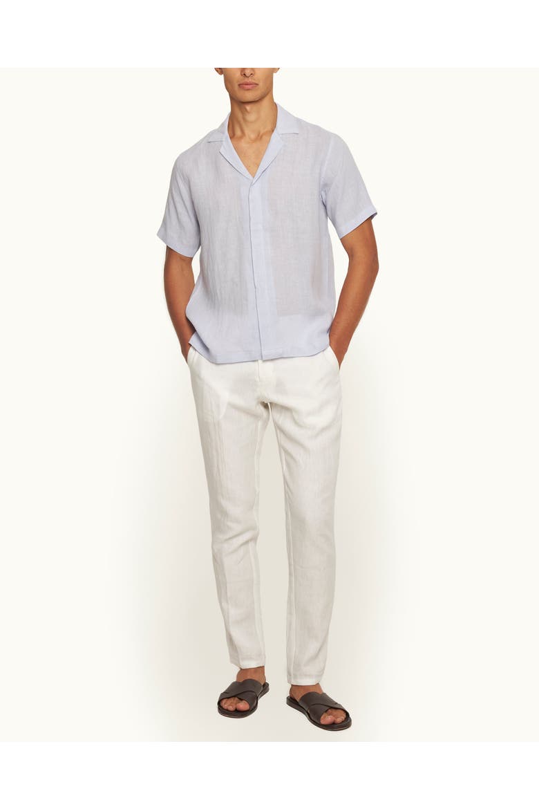 Griffon Lino Tailored Fit Smart Italian Linen Trousers, Main, color, WHITE SAND