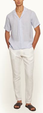 Orlebar Brown Griffon Lino Tailored Fit Smart Italian Linen Trousers
