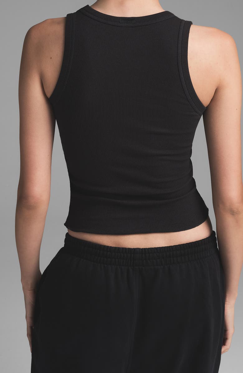 SKIMS Stretch Cotton Rib Scoop Tank, Alternate, color, Soot