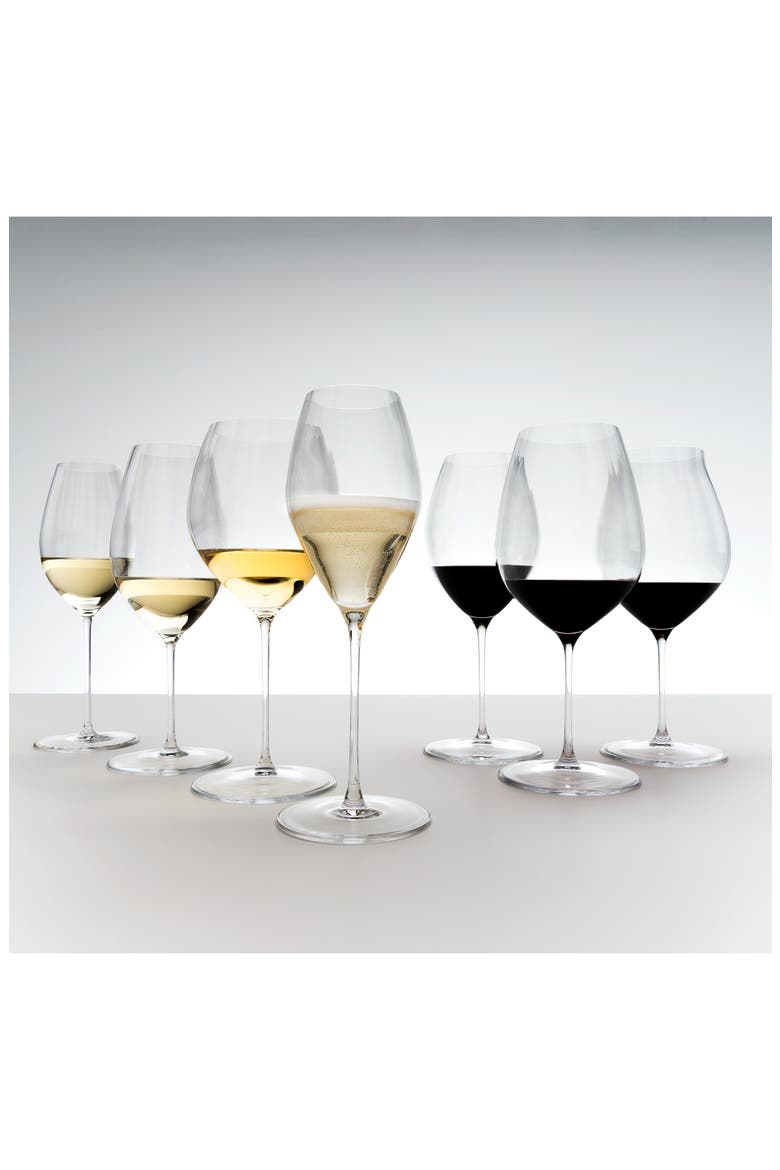 Performance Set of 2 Champagne Glasses, Alternate, color, CLEAR