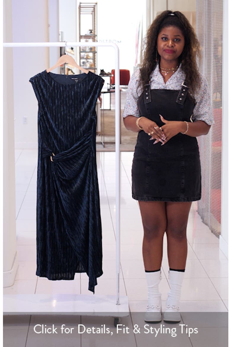 Cap Sleeve Asymmetric Burnout Velvet Midi Dress video