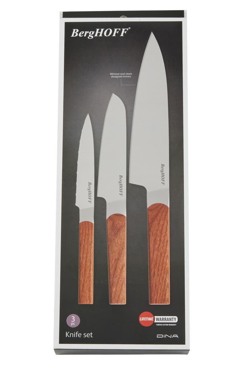 Dina 3-Piece Knife Set, Alternate, color, BROWN
