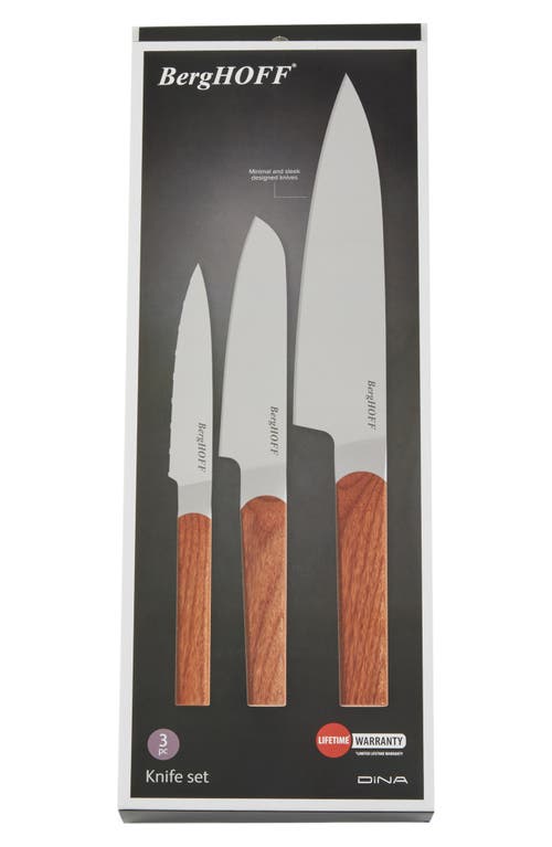 Berghoff Dina Ion 3-piece Stainless Steel Knife Set In Brown