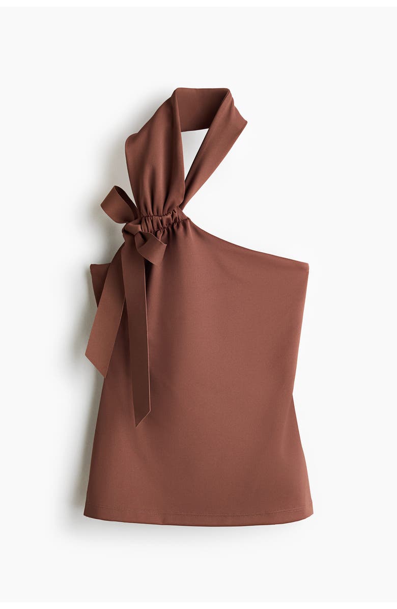H&M Strap-detail Halterneck Top, Main, color, Brown