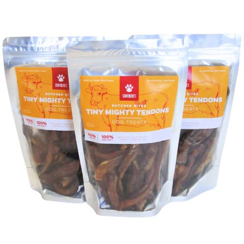 Beef Tiny Mighty Tendons, 3 Packs, 2oz Bags, Dog Treats