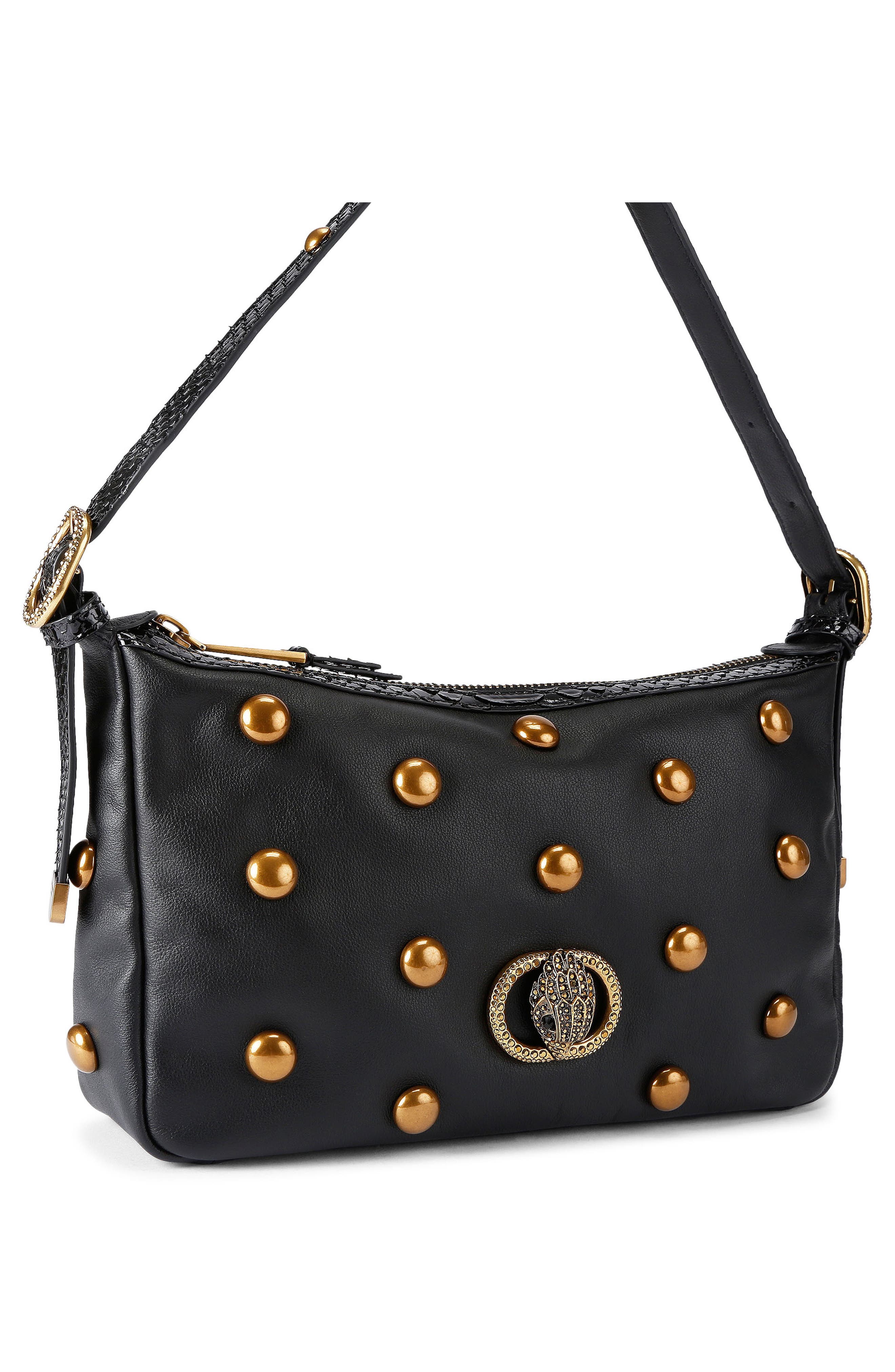 Kurt Geiger London Chelsea Stud Soft Leather Shoulder Bag, Alternate, color, 