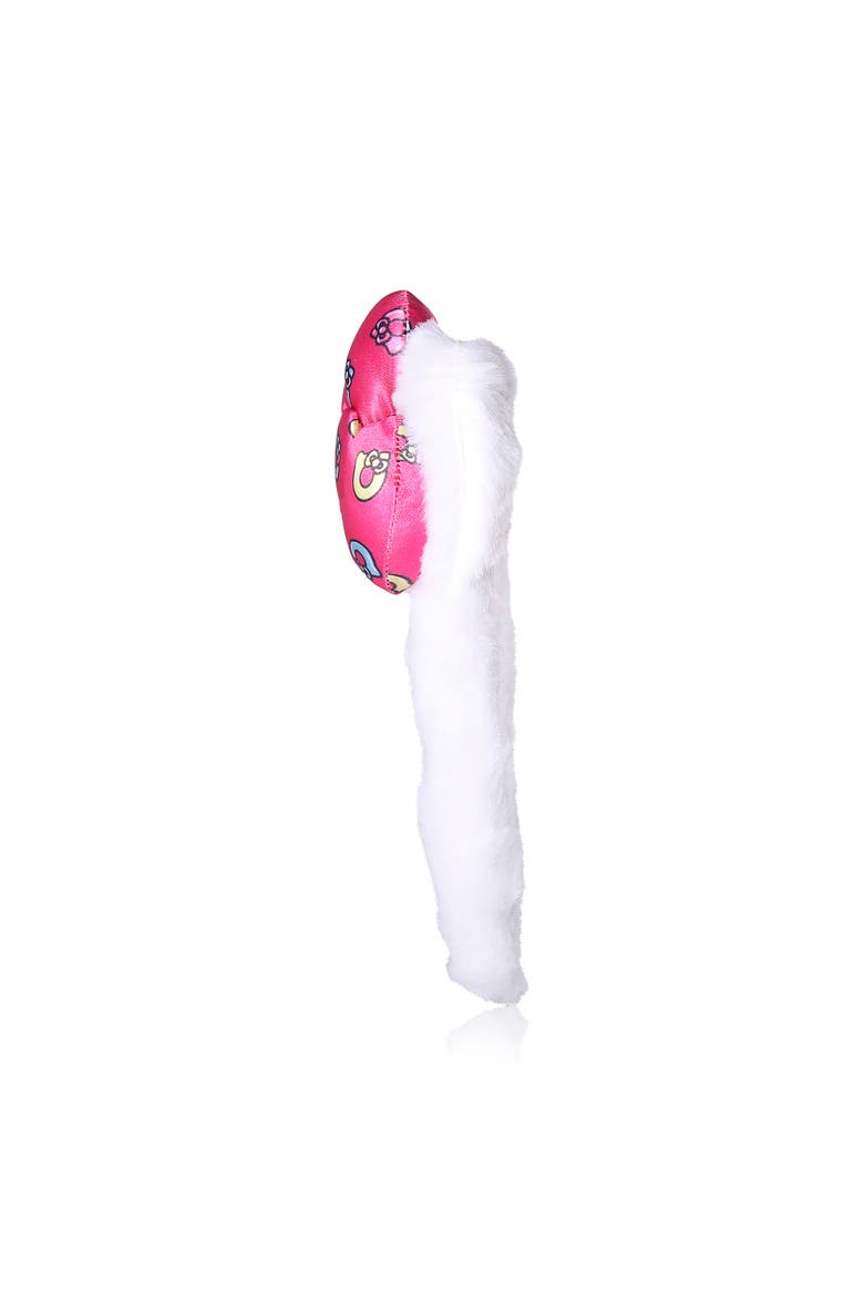 Plush Headband with Kitty Ears and Pink Bow, Alternate, color, White