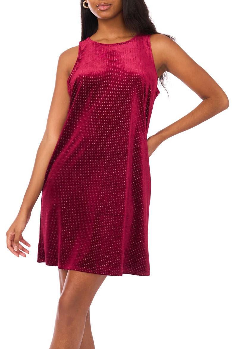 Shimmer Keyhole Shift Minidress, Alternate, color, WINE