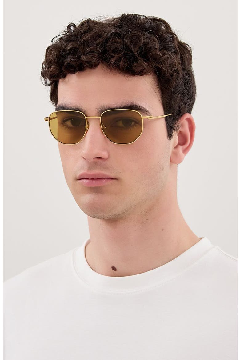52mm Round Sunglasses, Alternate, color, GOLD