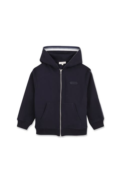 Kids Embroidered Zip-Up Hoodie In Cotton