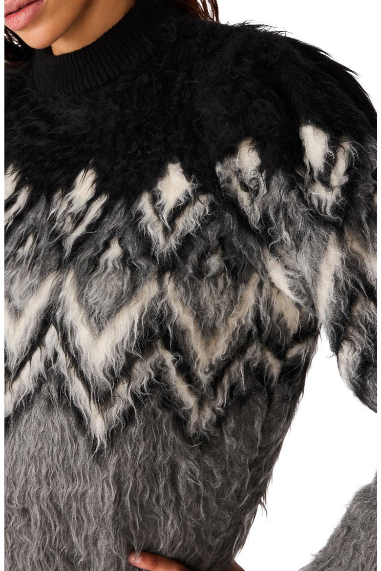 Mora Chevron Fuzzy Sweater, Alternate, color, BLACK MULTI