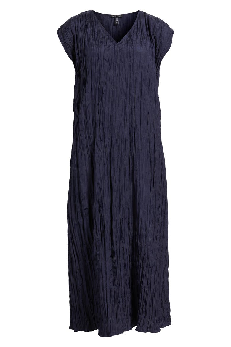 Cap Sleeve Silk Maxi Dress, Alternate, color, INK