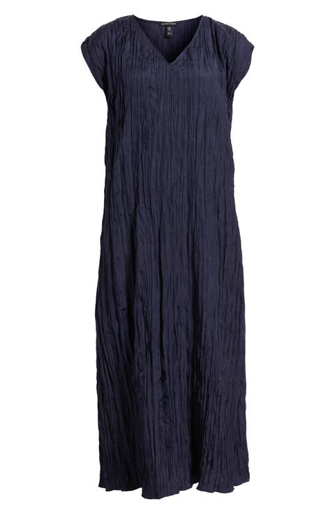 Cap Sleeve Silk Maxi Dress