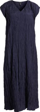 Eileen Fisher Cap Sleeve Silk Maxi Dress