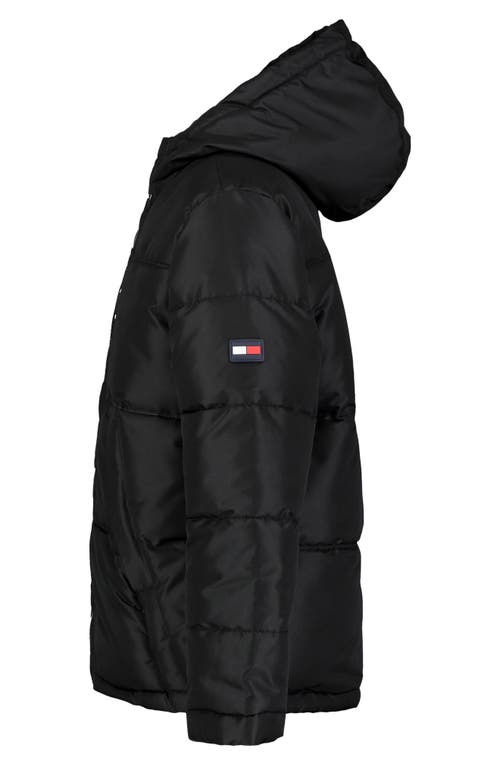Tommy Hilfiger Hooded Puffer Jacket In Black