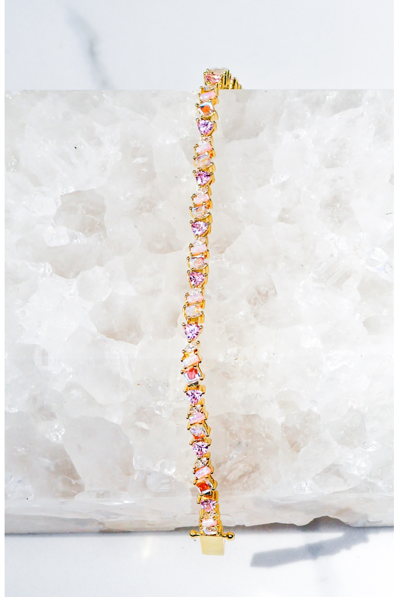 Vienna Opal Tennis Bracelet, Alternate, color, Pink
