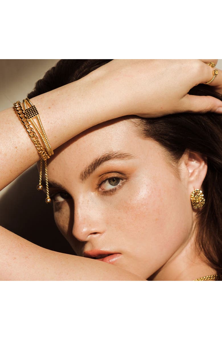 ZARUX Twist Square Black onyx Bracelet, Alternate, color,