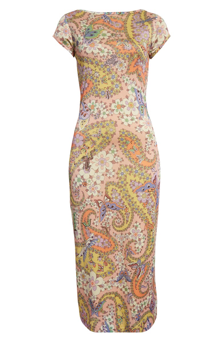 Etro Floral Paisley Jersey Midi Dress, Alternate, color, 