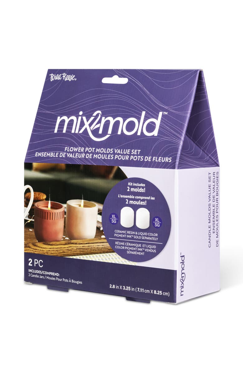 Brea Reese Mix2Mold Molds Value Set Candle Holder 2Pc, Alternate, color, Multicolored