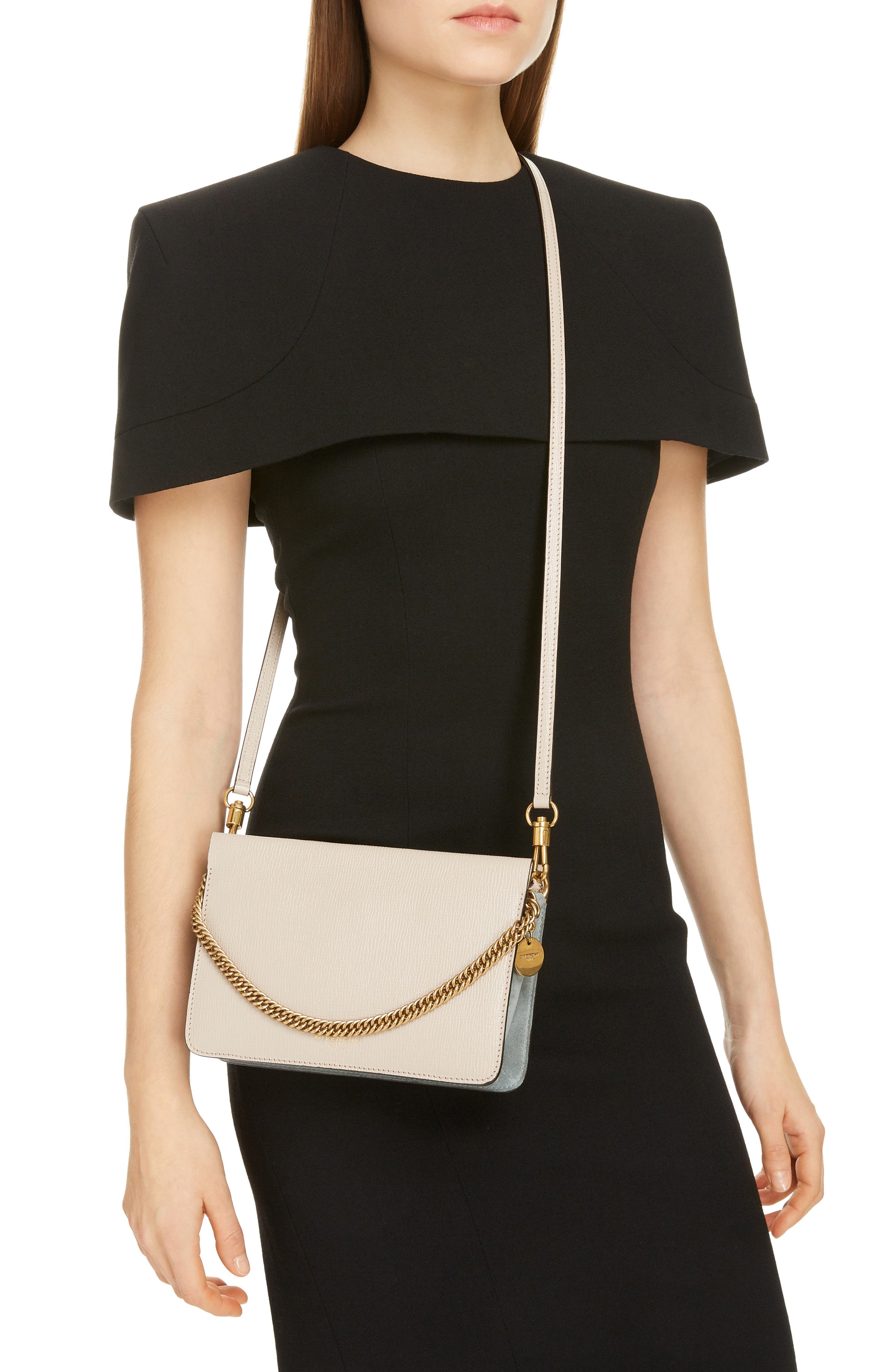 Cross 3 Leather Crossbody Bag, Alternate, color, DUNE/ LIGHT BLUE