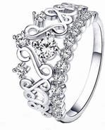 DLORIA Princess Crown Ring with Cubic Zirconia Stones
