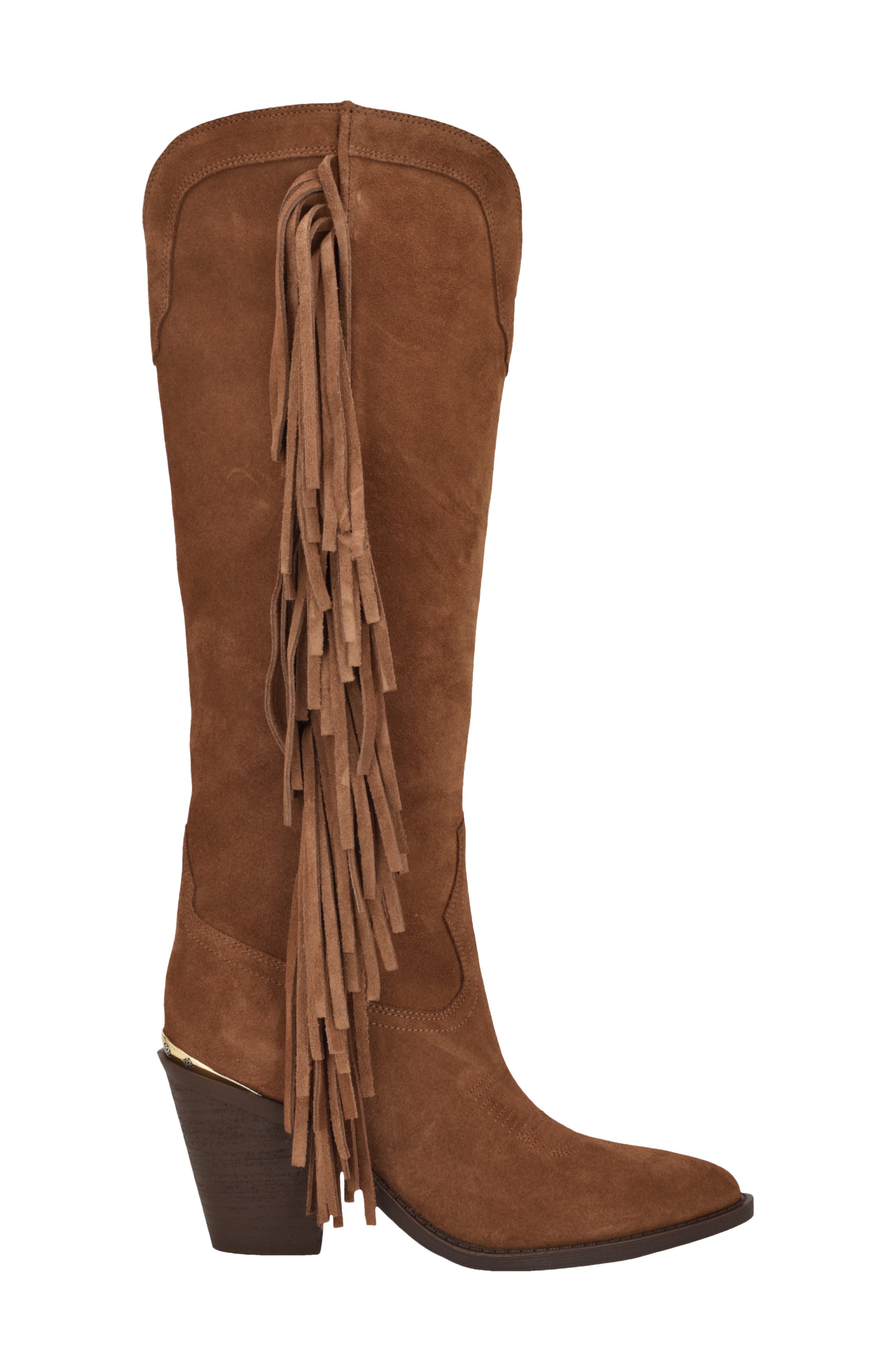 Sashlee Pointed Toe Western Boot, Alternate, color, BROWN
