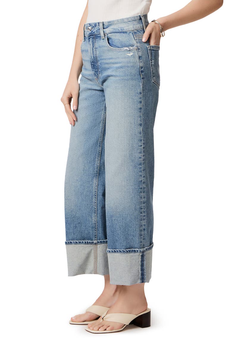 Sasha Cuffed High Waist Wide Leg Jeans, Alternate, color, STRYBKDIST