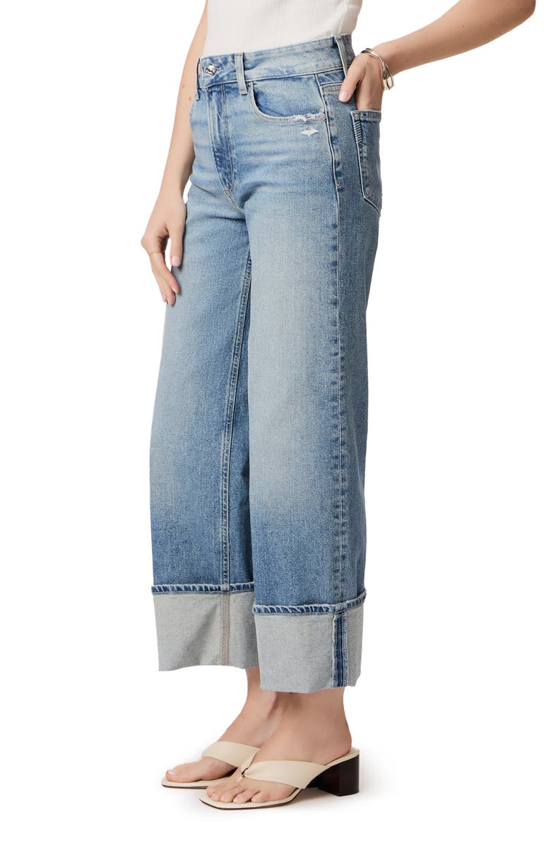 PAIGE Sasha Cuffed High Waist Wide Leg Jeans, Alternate, color, Storybook Distressed