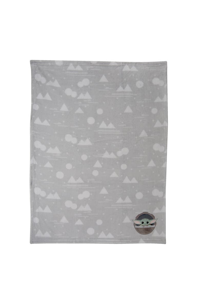 Lambs & Ivy Star Wars Mandalorian The Child/Baby Yoda Fleece Baby Blanket, Alternate, color, Gray