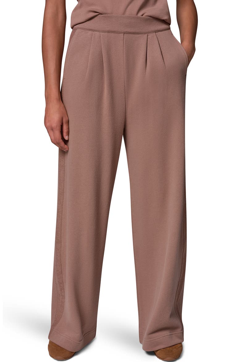 High Waist Wide Leg French Terry Pants, Main, color, CAMEL
