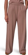 Donna Karan New York High Waist Wide Leg French Terry Pants