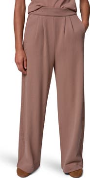 Donna Karan New York High Waist Wide Leg French Terry Pants